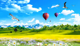 蓝天白云风景画