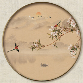 圆形花鸟图