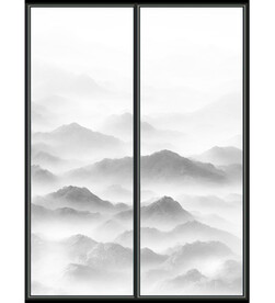 高清水墨山水推拉门打印图