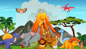 卡通恐龙动物乐园背景