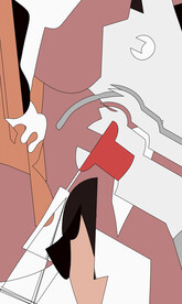 北欧抽象色块装饰画