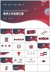 红蓝色商务工作总结汇报PPT