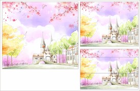 小清新背景图 手绘插画房