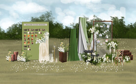 户外婚礼现场拍照区效果图