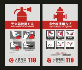 消火栓 消防栓 灭火器标识图片