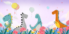 卡通恐龙儿童房背景