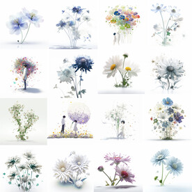 水彩鲜花叠加使用未抠图