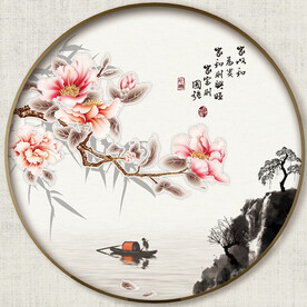 圆形花鸟图