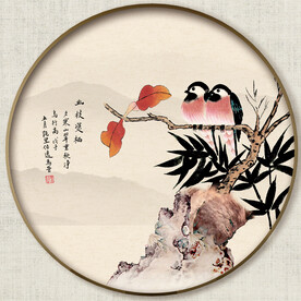 圆形花鸟图