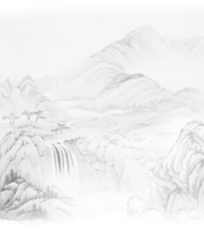中式水墨山水画背景墙