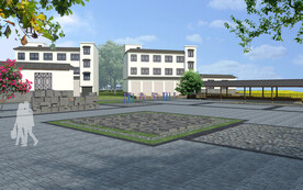 麻石文化广场美丽乡村鸟瞰