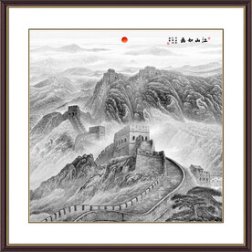 长城国画水墨客厅装饰画