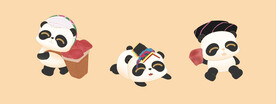熊猫AI线稿PS色稿