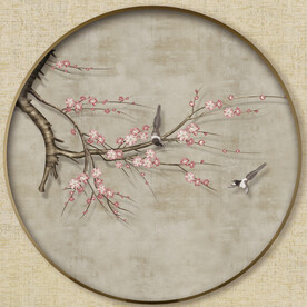 圆形花鸟画