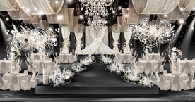 香槟白色韩式婚礼效果图