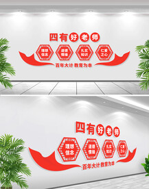 四有好老师学校文化墙