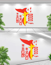 不忘初心牢记使命党建文化墙