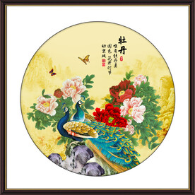 花开富贵孔雀图