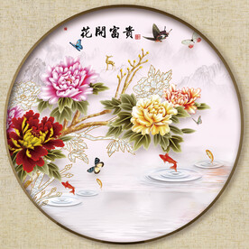 圆形花鸟画