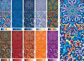 民族风花纹花边 少数民族色调