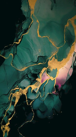 墨绿色金箔抽象画