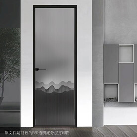 高清分层透明底平开门打印图