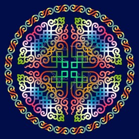 民族花纹背景圆