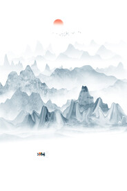 中式水墨山水玄关画