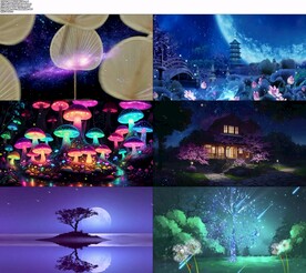 蒲扇摇过的夏天LED舞台背景