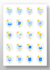 时尚互联网安全扁平图标