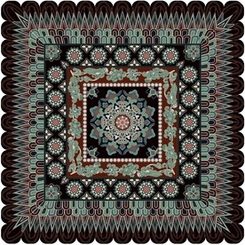 莫高窟敦煌壁画初唐团花藻井图案