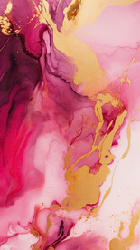 红色金箔抽象画