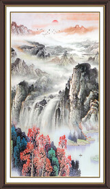 竖幅山水画