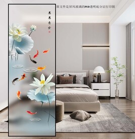 高清分层透明底屏风玻璃打印图