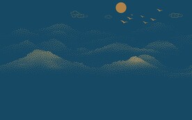 现代轻奢圆点山水背景墙