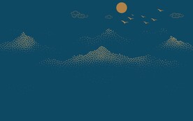 现代轻奢圆点山水背景墙