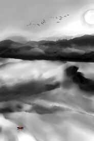 意境水墨山水画