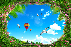 蓝天白云天顶画