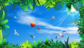 蓝天白云天顶画