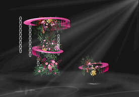 玫红色婚礼小景psd婚礼道具