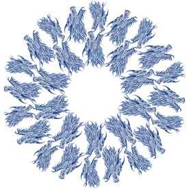 龙图案背景传统圆