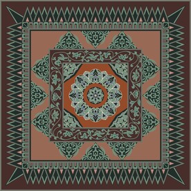 敦煌壁画初唐桃形莲花纹藻井图案