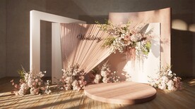 粉色婚礼迎宾区