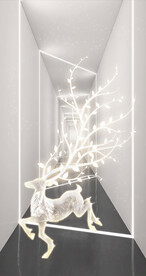 抽象线条麋鹿玄关背景图片