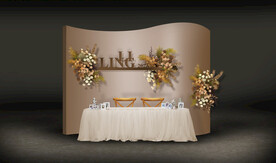 咖色婚礼签到区