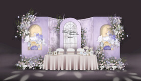 紫色婚礼签到区