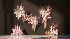 粉色婚礼花艺su模型