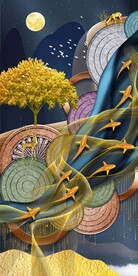 发财树九鱼麋鹿玄关