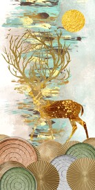 抽象发财鹿玄关