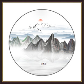 抽象水墨山水画